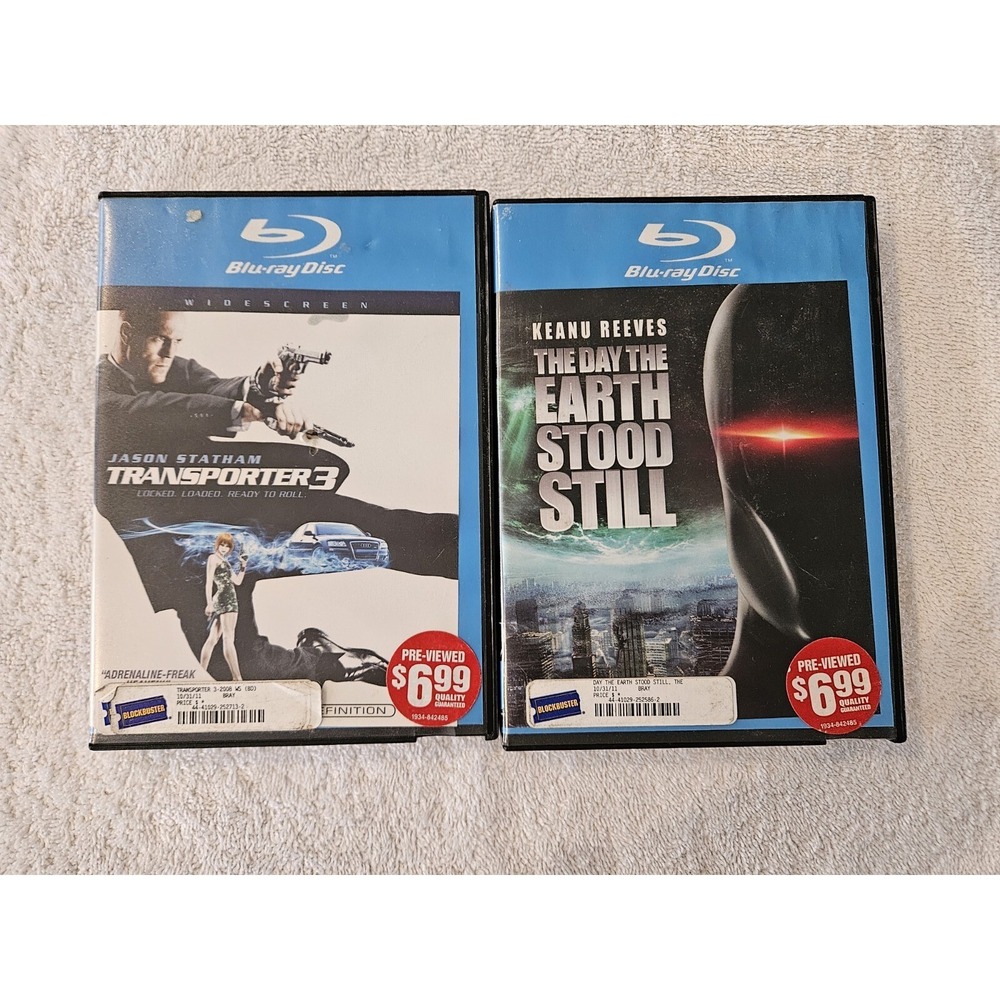 Blockbuster Video Blu-ray Two Movie Bundle Transporter 3, Day The Earth Stood St